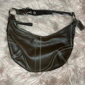 Brown Leather Mini Coach Handbag